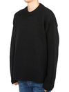 Crew Neck Wool Knit Top Black - TEN C - BALAAN 3