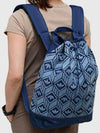 Monogram Denim Pouch Backpack Blue - ADIDAS - BALAAN.