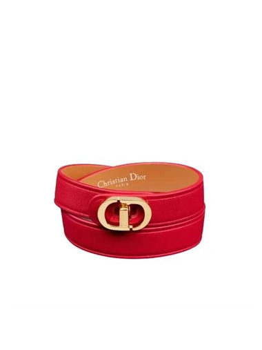 30 Montaigne Double Calfskin Bracelet Red - DIOR - BALAAN 1