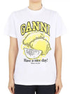 Relaxed Lemon T-Shirt Bright White - GANNI - BALAAN 3