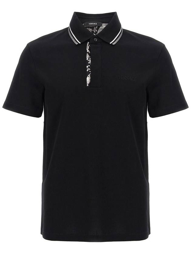 Logo embroidered polo shirt 10158081A11072 - VERSACE - BALAAN 2