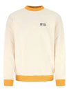 Men's Logo Print Sweatshirt Ecru Ocher Yellow - MARCELO BURLON - BALAAN 2