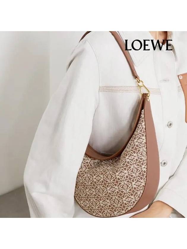 Luna Anagram Jacquard Shoulder Bag Tan Pecan - LOEWE - BALAAN 9