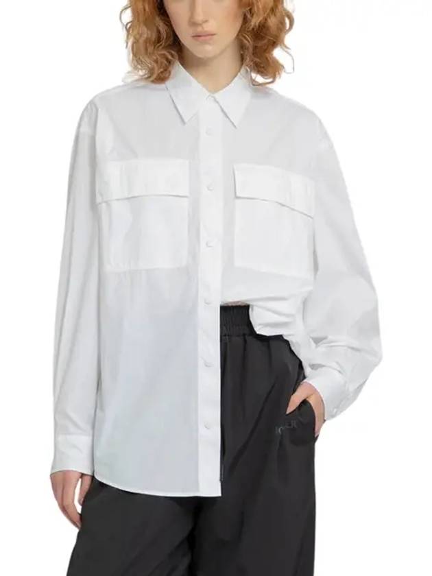 Poplin Cotton Shirt White - MONCLER - BALAAN 3