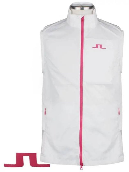 Golfwear Men's Ash Packable Zip-Up Vest White Pink - J.LINDEBERG - BALAAN 2