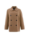 Double-Breasted Wool Double Coat Brown - MAX MARA - BALAAN 2