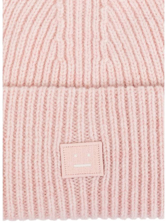 Small Face Patch Beanie Pink Melange Unisex - ACNE STUDIOS - BALAAN 2