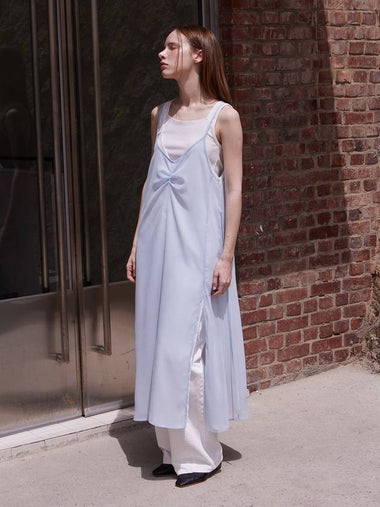 See through sleeveless long dress sky blue - LESEIZIEME - BALAAN 1