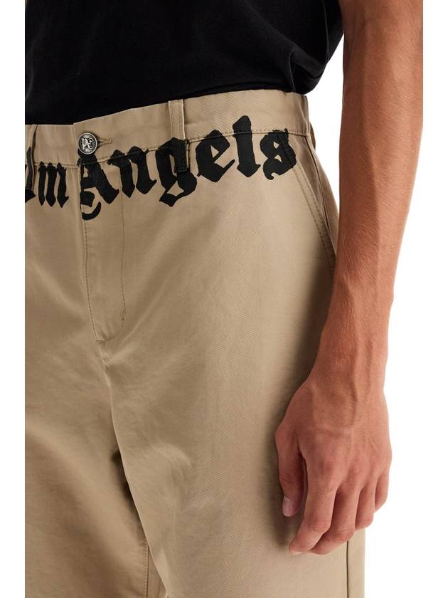 chino pants with logo branding - PALM ANGELS - BALAAN 4