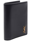 Monogram Gold Hardware Bifold Wallet Black - SAINT LAURENT - BALAAN 4