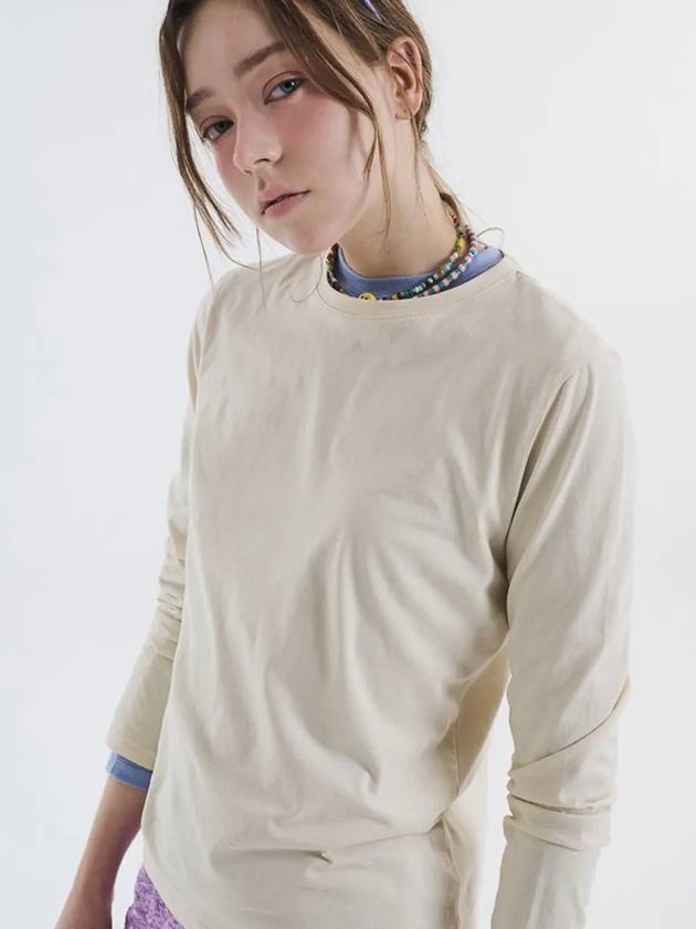 Round tee long sleeve tshirt cream yellow 0110 - VOYONN - BALAAN 10