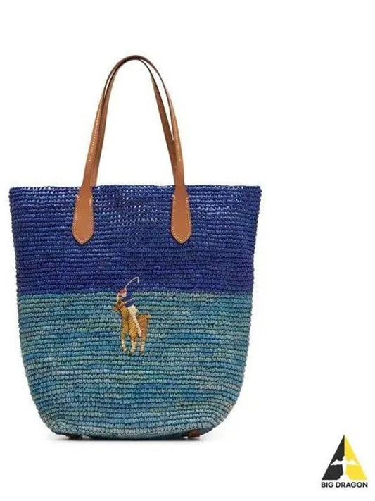 W Raffia Medium North South Tote Multi - POLO RALPH LAUREN - BALAAN 1