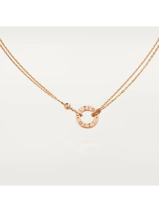 Love Logo Diamond Necklace Rose Gold - CARTIER - BALAAN 2