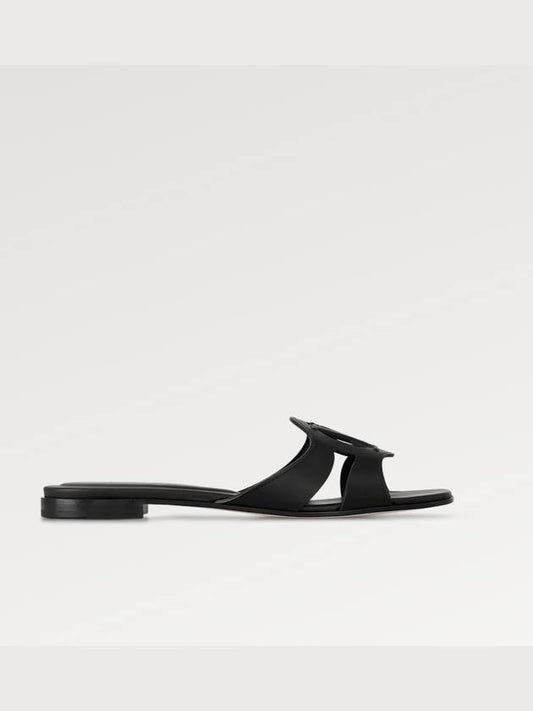 LV Isola Flat Mule Black Sandals Slippers Women - LOUIS VUITTON - BALAAN 2