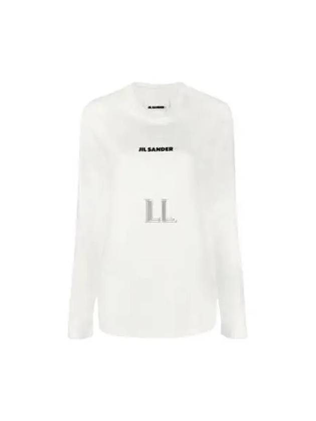 Logo Print Cotton Long Sleeve T-Shirt White - JIL SANDER - BALAAN 2