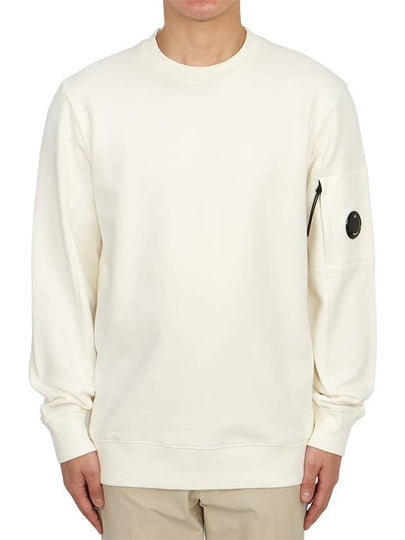 Diagonal Raised Fleece Sweatshirt White - CP COMPANY - BALAAN 2