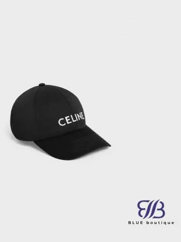 Embroidered Logo Cotton Ball Cap Black - CELINE - BALAAN 2