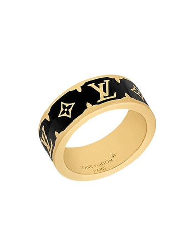 Women's Nanogram Enamel Ring Gold Black - LOUIS VUITTON - BALAAN 1