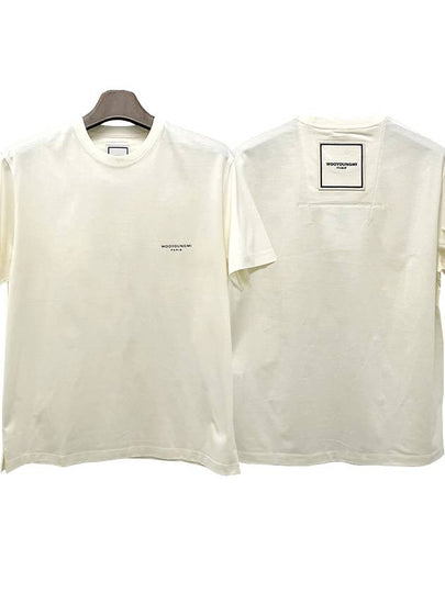 Square Back Logo Short Sleeve T-Shirt Ivory - WOOYOUNGMI - BALAAN 2