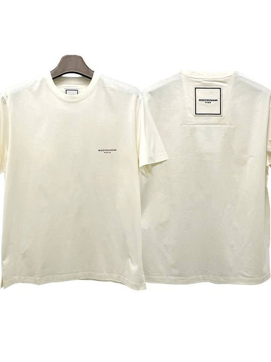 Square Back Logo Short Sleeve T-shirt Ivory - WOOYOUNGMI - BALAAN 2