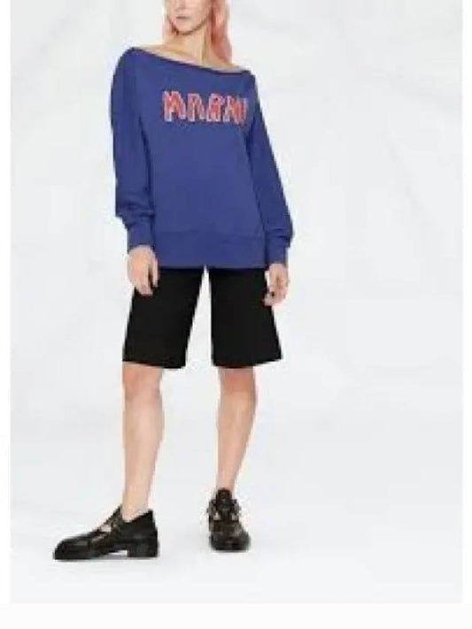 logo boat neck sweatshirt blue - MARNI - BALAAN 2