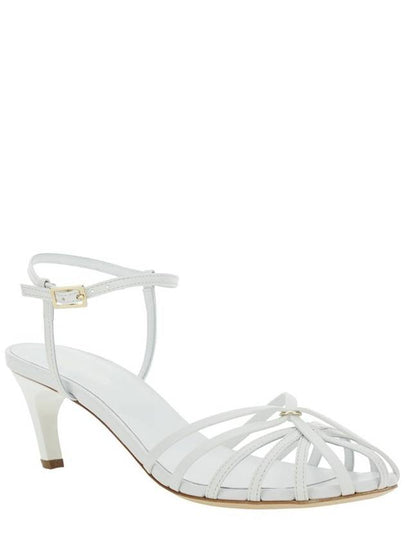 White Heeled Sandals With Cage Design In Leather Woman - SEMI COUTURE - BALAAN 2