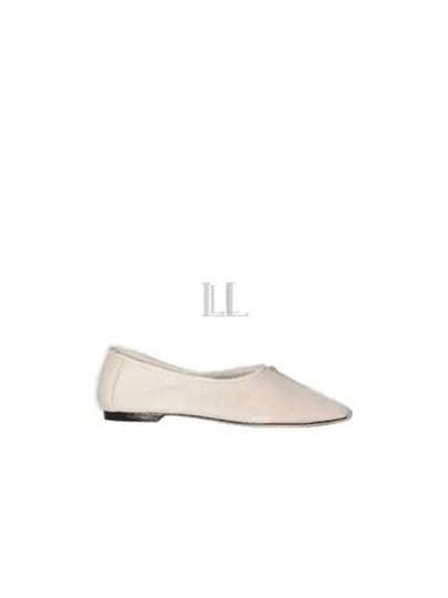 Prudence Creased Leather Flat Ivory - BY FAR - BALAAN 2