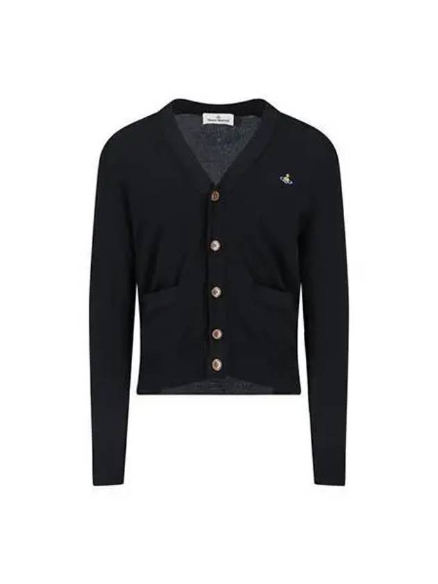 Cardigan embroidery V neck black - VIVIENNE WESTWOOD - BALAAN 1