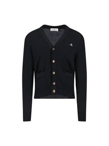 Cardigan embroidery V neck black - VIVIENNE WESTWOOD - BALAAN 1