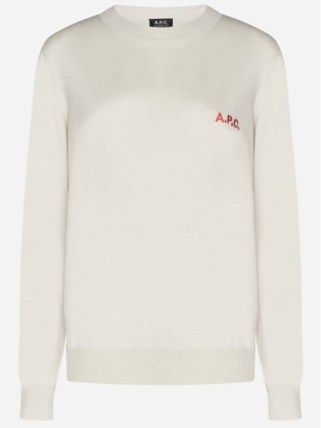 Chest Logo Cotton Knit Top Beige - A.P.C. - BALAAN 2