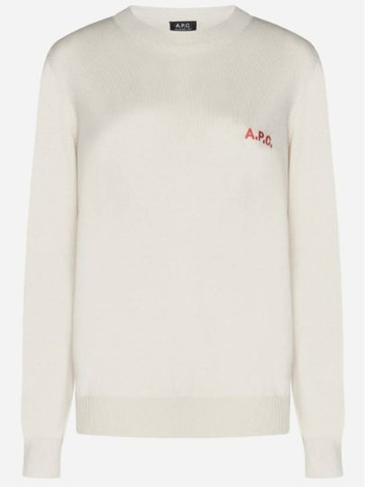 Chest Logo Cotton Knit Top Beige - A.P.C. - BALAAN 2