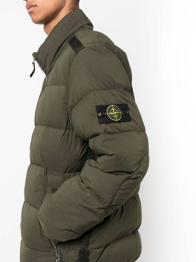 Logo Patch High Neck Padding Jacket Green - STONE ISLAND - BALAAN 7