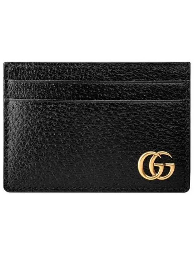 GG Marmont Leather Card Wallet Black - GUCCI - BALAAN 2