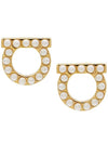 Gancini Pearl Earrings Gold - SALVATORE FERRAGAMO - BALAAN 3