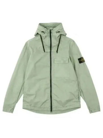 Men's Brushed Cotton Canvas Hooded Jacket Green - STONE ISLAND - BALAAN 2