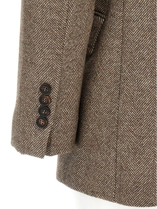 Brunello Cucinelli Chevron Double-Breasted Blazer - BRUNELLO CUCINELLI - BALAAN 4