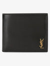 Tiny Cassandre Gold Monogram Half Wallet Black - SAINT LAURENT - BALAAN 3