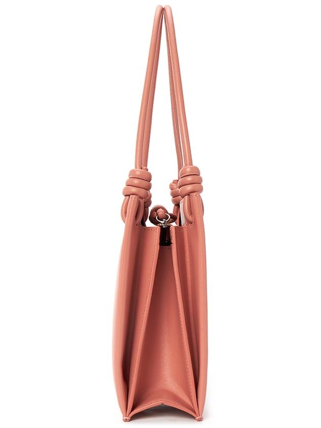 Knot Detail Leather Tote Bag Pink - JIL SANDER - BALAAN 4