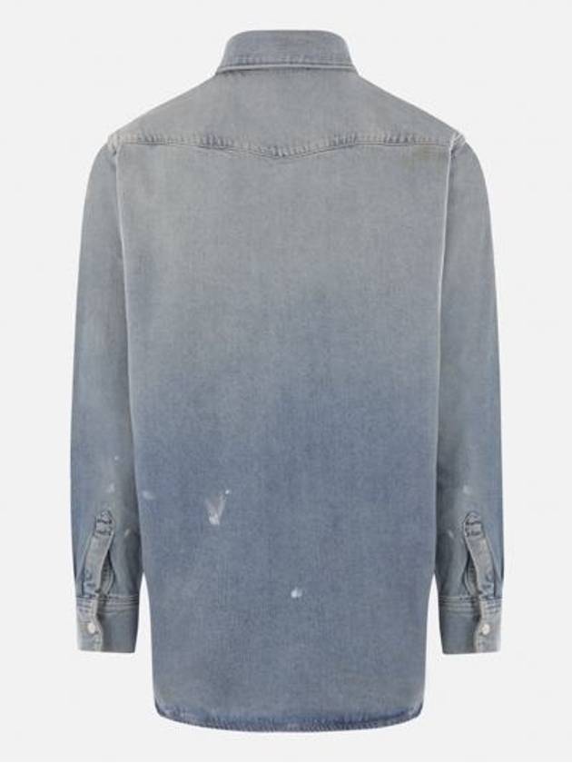 Relaxed Fit Denim Long Sleeve Shirt Light Blue - ACNE STUDIOS - BALAAN 5