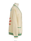 Pineapple Cotton Cardigan Ivory L 74466 - GUCCI - BALAAN 3