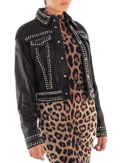 Philipp Plein Studs Skull Leather Jacket In Black, Size X-Small - PHILIPP PLEIN - BALAAN 2