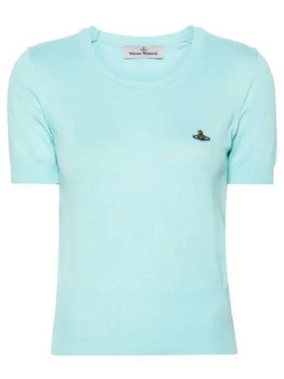 Bea Embroidery Logo Knit Top Aqua - VIVIENNE WESTWOOD - BALAAN 2