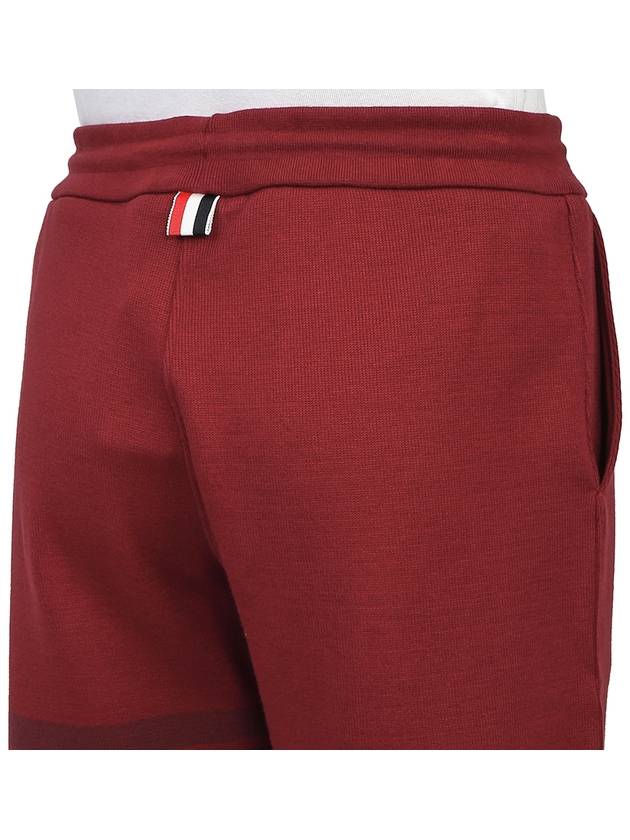 Men's Double Face 4 Bar Knit Sweatshorts Dark Red - THOM BROWNE - BALAAN.