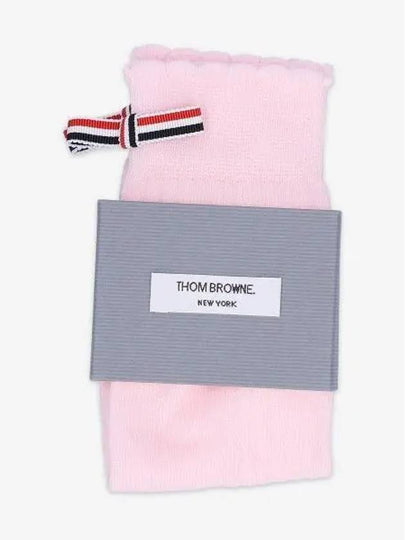 Scallop Pointel Bow Crew Socks Pink - THOM BROWNE - BALAAN 2