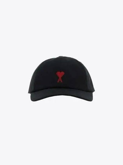 Embroidered Heart Logo Ball Cap Black - AMI - BALAAN 2