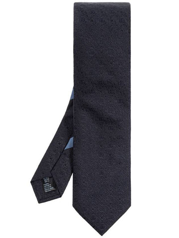 Dolce & Gabbana Silk Tie With Monogram, Men's, Black - DOLCE&GABBANA - BALAAN 1