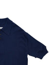 Back Stitch Wool Polo Knit Top Blue - MAISON MARGIELA - BALAAN 5