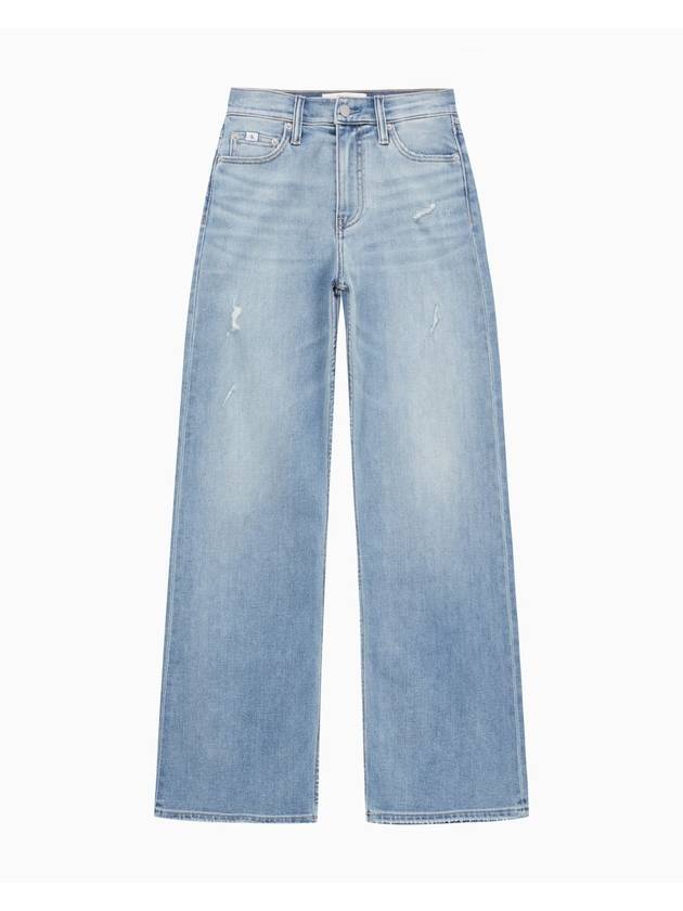 Jeans High Rise Denim Wide Jeans Light Blue - CALVIN KLEIN - BALAAN 1