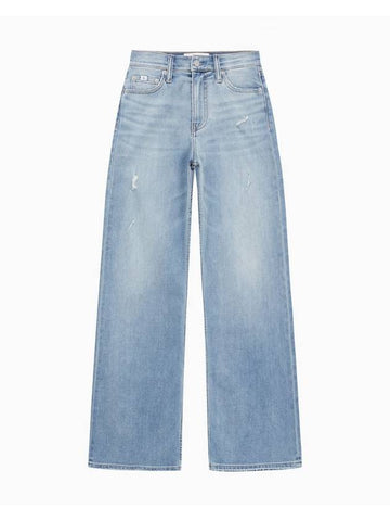 Jeans High Rise Denim Wide Jeans Light Blue - CALVIN KLEIN - BALAAN 1