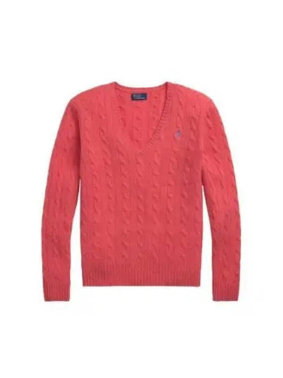 Kimberly Embroidered Pony Logo Cable Knit Top Coral - POLO RALPH LAUREN - BALAAN 2